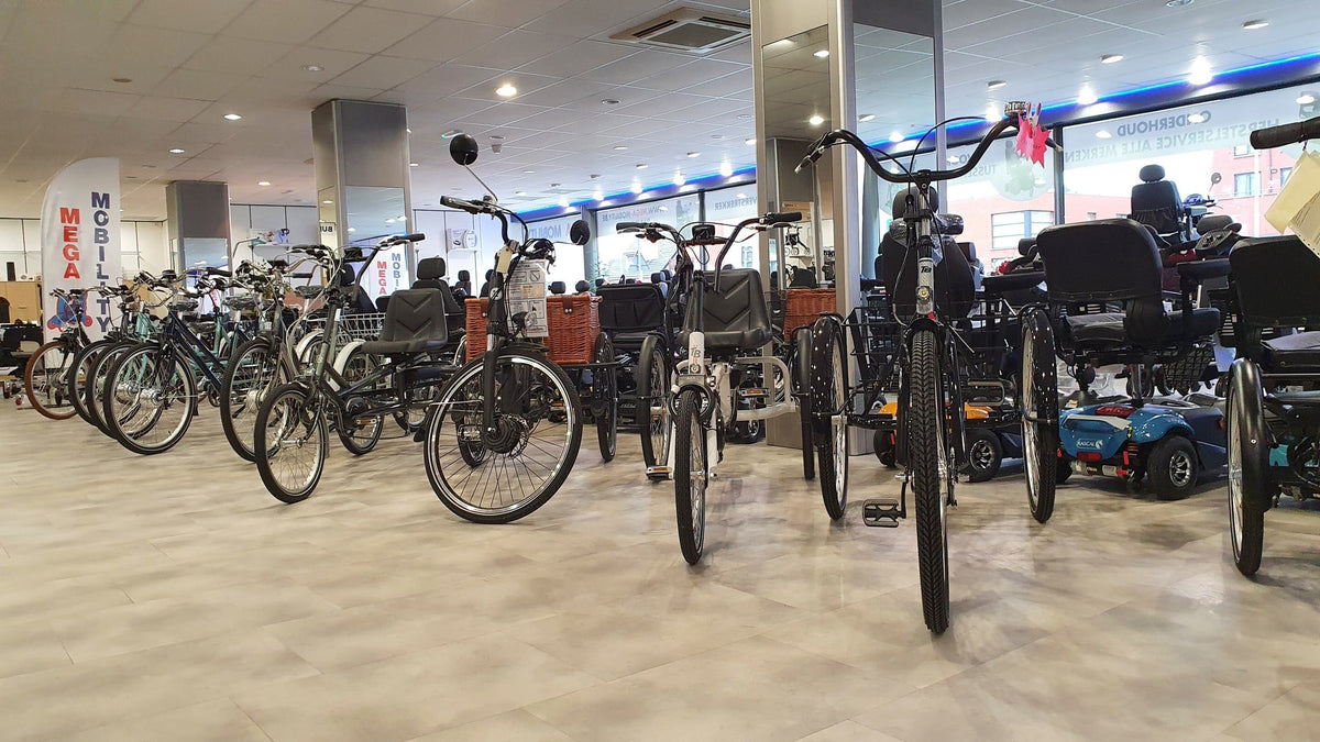 Driewielfietsen en tandems.