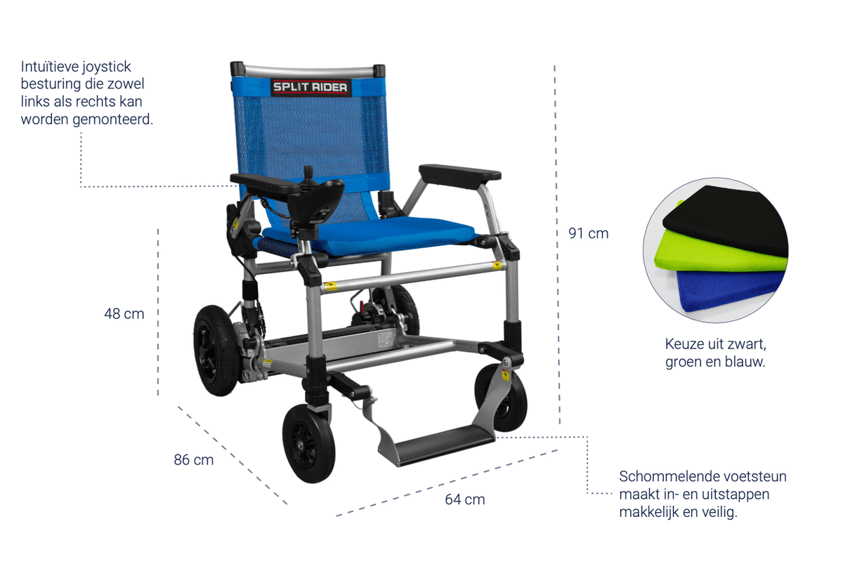 SplitRider Elektrische Opvouwbare Rolstoel